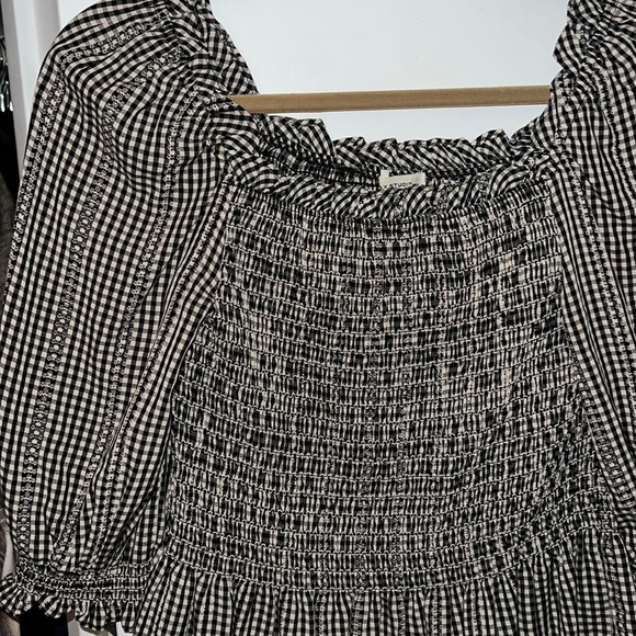 Black and white checkered peplum top - Picture 3 of 4